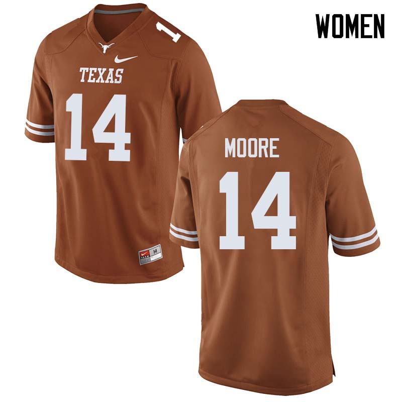Women #14 Joshua Moore Texas Longhorns College Football Jerseys Sale-Orange